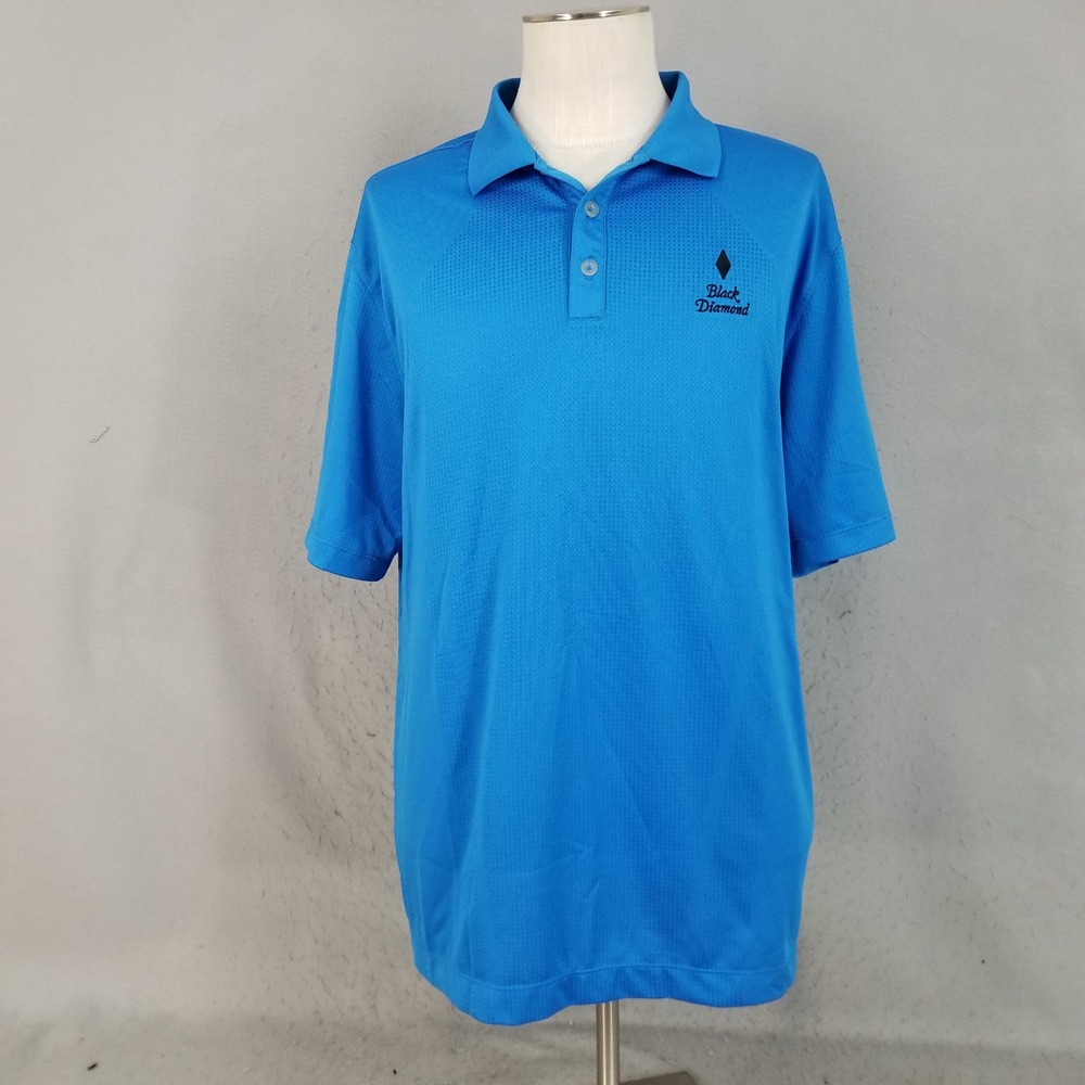 Nike Golf Polo Men XL Blue Tour Performance Black Diamond Dri-FIT Short Sleeve